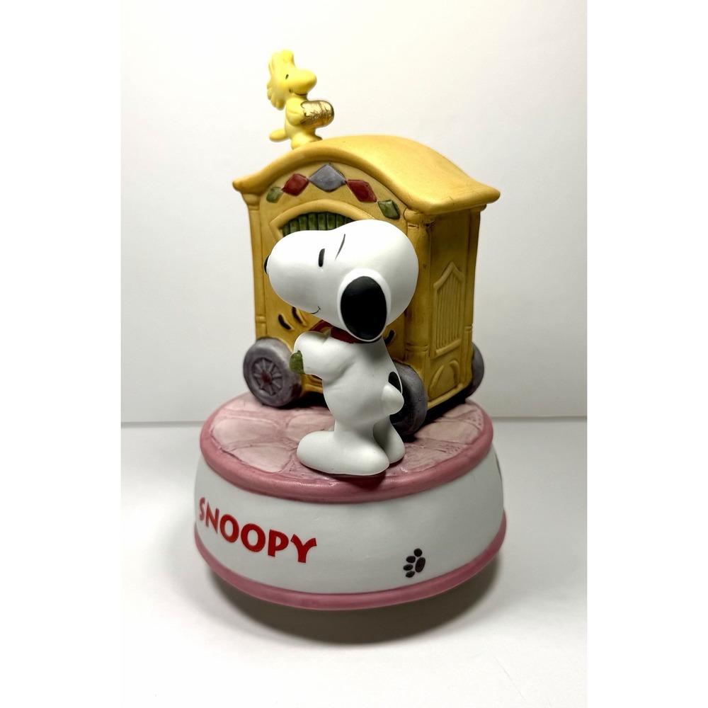 Vintage Sekiguchi Peanuts Snoopy Japan Music Box Crank Organ Figure 1997 Rare - Picture 8 of 17